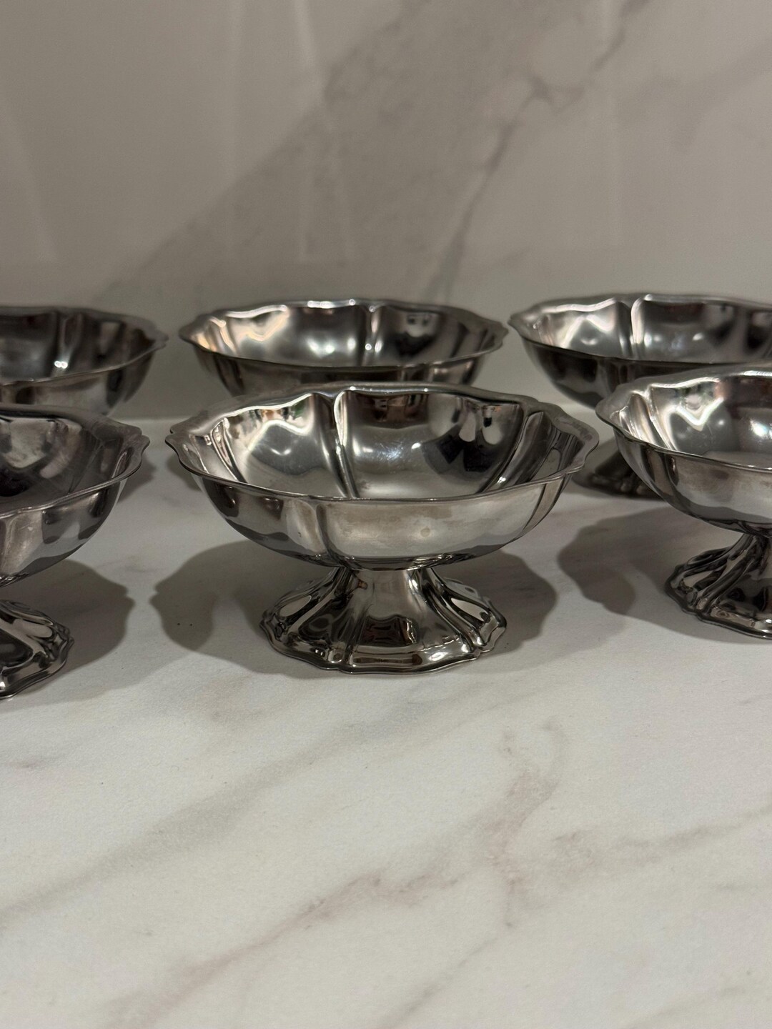 Vintage French Inox Dessert Cups – Set of 6 | SF Inox | Mid-century ...