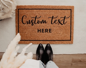 A Personalized Custom Doormat - Personalized Gift - Welcome Door Mat - Established Date Custom Door Mat With Family Name Coir Doormat