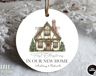 Neues Haus Ornament, Neues Haus Ornament 2025, Unser erstes Weihnachten in unserem Neuen Haus, Weihnachtsbaum Neues Haus Ornament, Adresse Ornament