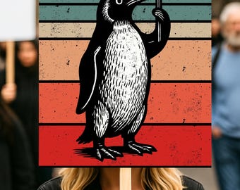 Penguins RESIST Yard Sign - Resist Hate Lawn Sign, Anti-Trump Sign, Resist Racism, Resist Fascism Yard Sign with Metal H-Stake