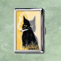 Cat Smoking Vintage Metal Cigarette Case Art Nouveau Storage Box Wallet Business Card Holder product logo