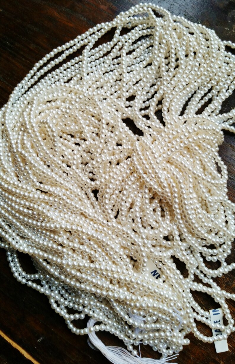 SEED PEARL BEADS : Superb vintage imitation 2mm seed pearl | Etsy