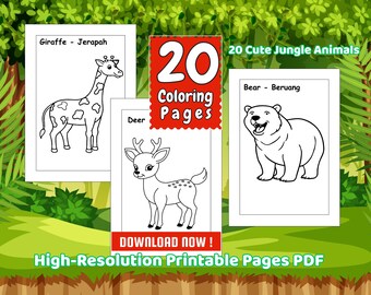 Jungle Animals Coloring Pages for Kids: Fun Educational Printable ...