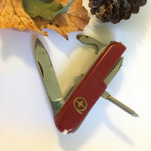 Army Knife Vintage Swiss Army Style Pocket Knife Camping Hiking Explorer Folding Multi Tool Stainless Steel 11 Tools Sports Outdoors Gift