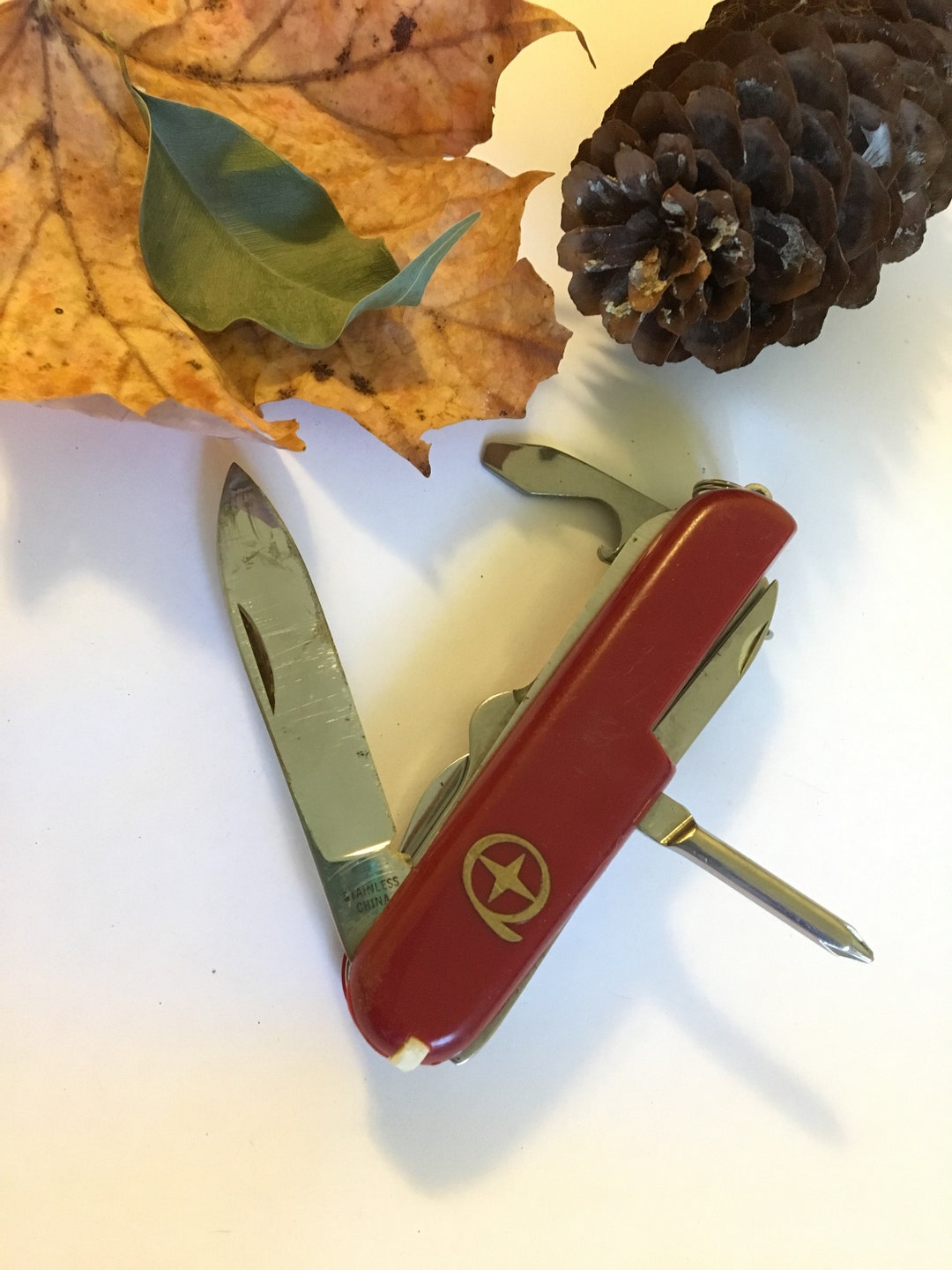 Army Knife Vintage Swiss Army Style Pocket Knife Camping Hiking
