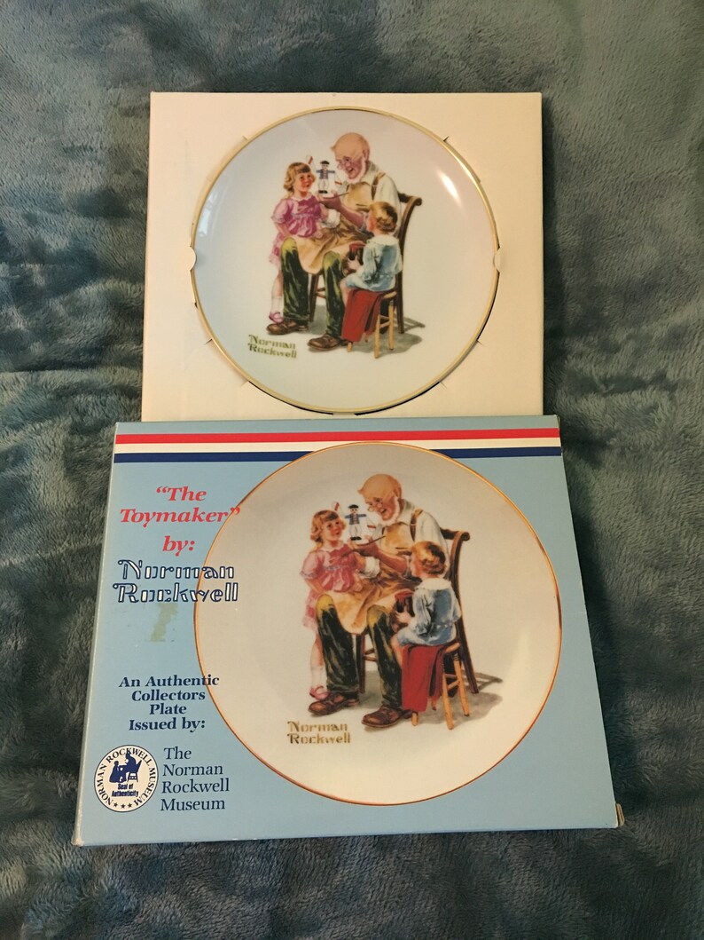 Norman Rockwell Plate The Toymaker Vintage 1984 Collector Dish