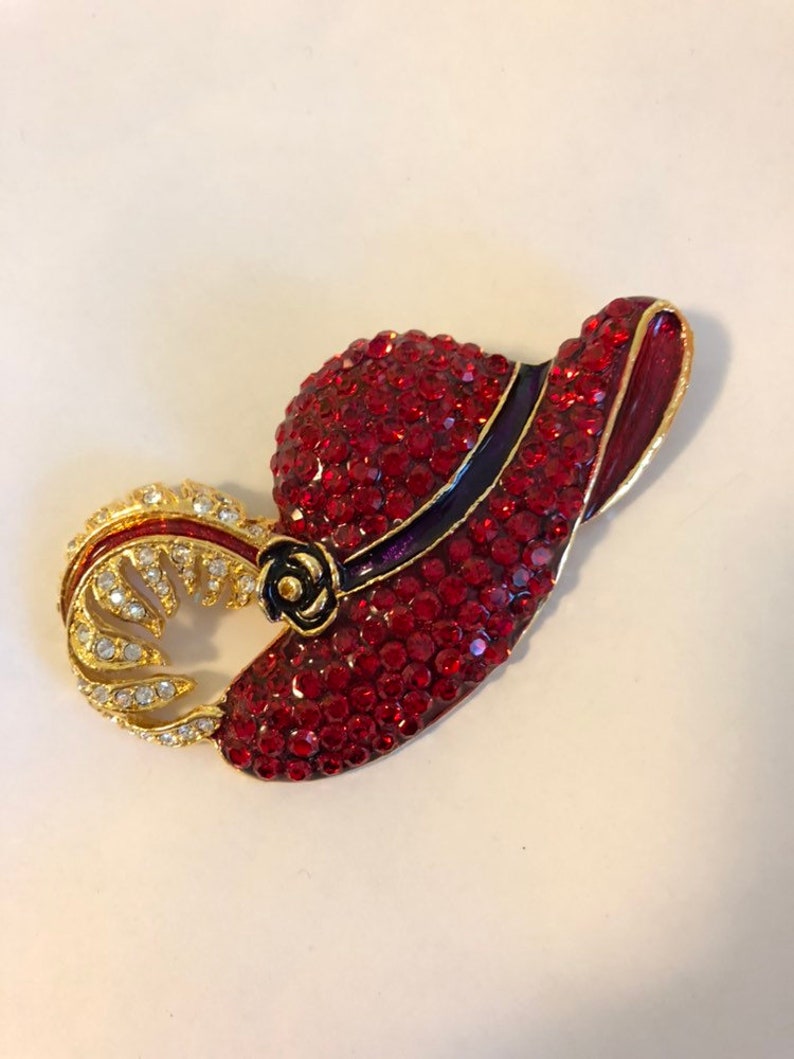 Red Hat Society Brooch Scarlett O'hara BBQ Hat Pin With - Etsy