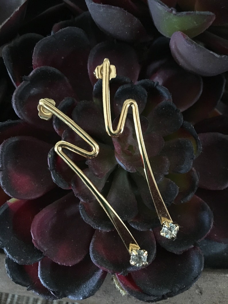 Squiggle Earrings Avon Zig Zag Lightning Bolt Post Studs With Etsy