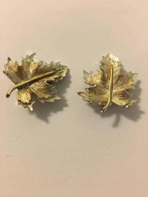 Leaf Earrings Vintage Sarah Coventry Gold and Sil… - image 7