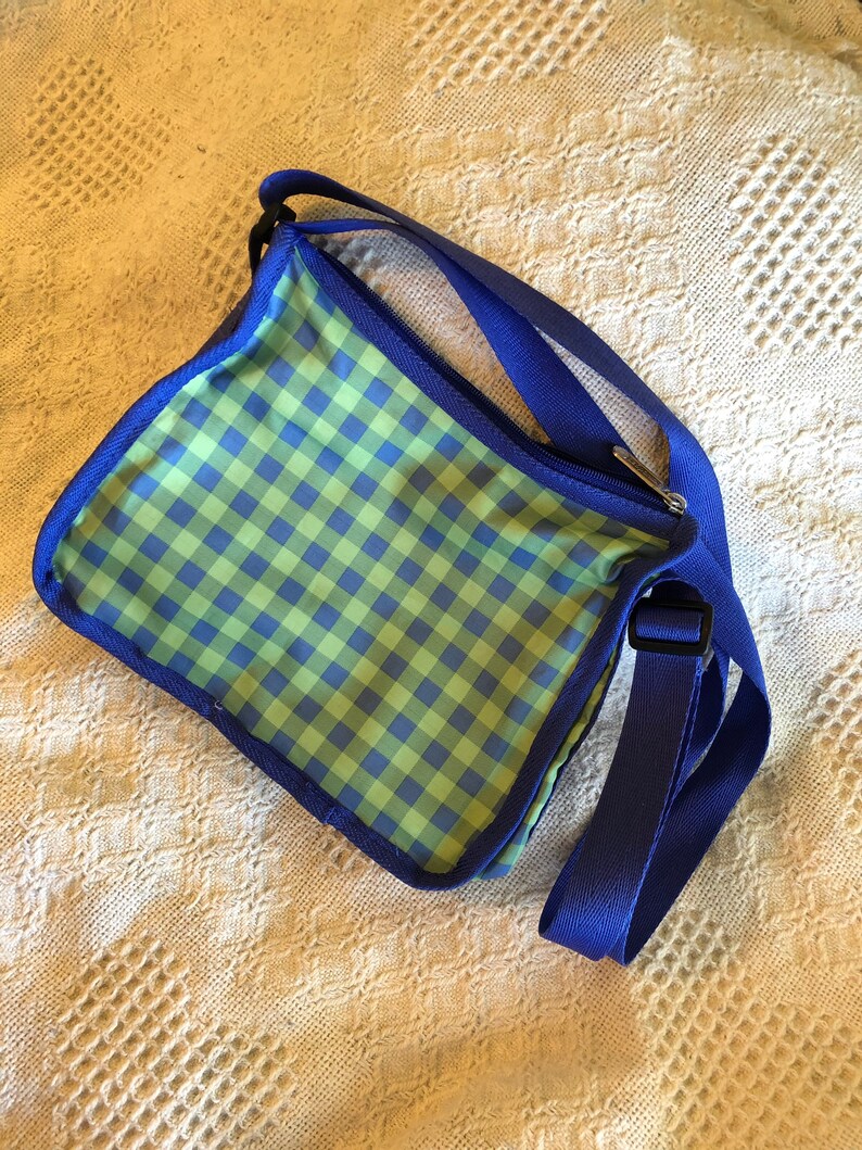 Blue and Green Plaid Le Sports Sac Handbag Vintage 1980s Small Etsy