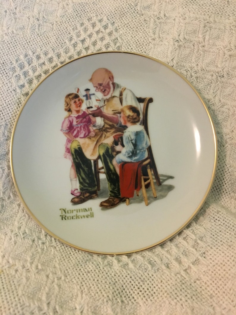 Norman Rockwell Plate The Toymaker Vintage 1984 Collector Dish