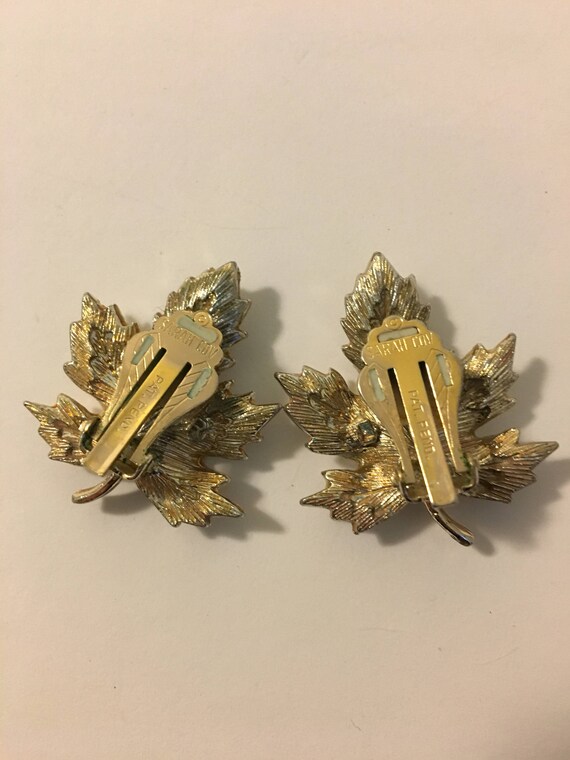 Leaf Earrings Vintage Sarah Coventry Gold and Sil… - image 8