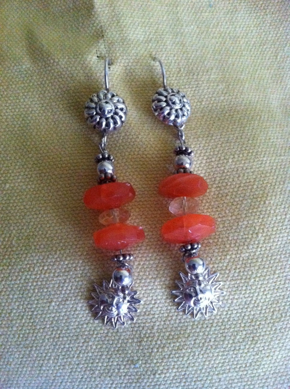•LUNA• carnelian + citrine silver earrings