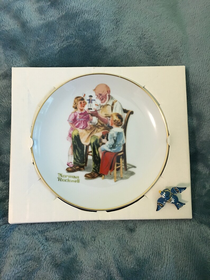 Norman Rockwell Plate The Toymaker Vintage 1984 Collector Dish
