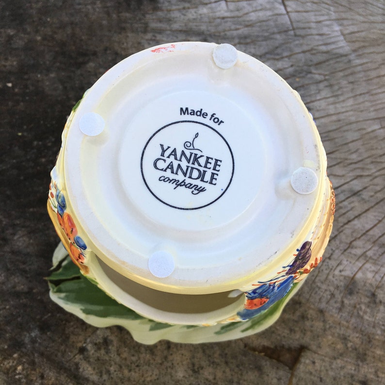 Picnic Scene Candle Holder Vintage Yankee Candle Ceramic Etsy