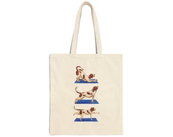 Canvas tote bag, Pilates / Yoga Dogs