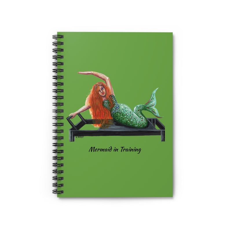 Spiral notebook, Pilates Reformer Mermaid Pose - Ruled Line notebook image 1