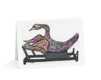10 Greeting Cards with The Pilates Reformer Swan