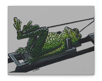 Lienzo, Pilates Studio Frog, pies en correas