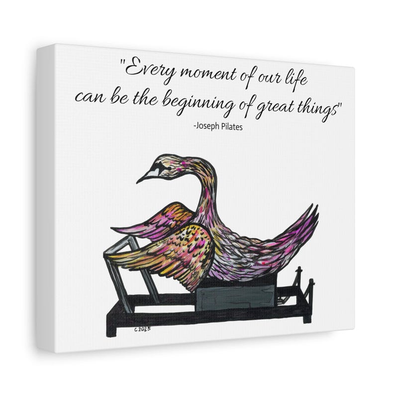 Canvas, Pilates Reformer Swan with Pilates quote image 2