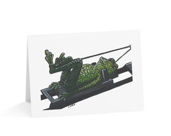 10 Greeting Cards Pilates Reformer Froggy