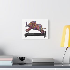 Cuadro de pared en lienzo con elefante y máquina de Pilates Reformer imagen 5
