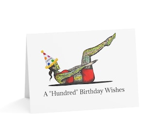 10 Pilates Birthday Cards, The Hundred