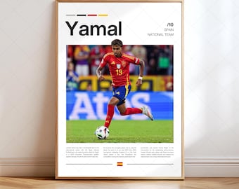 Lamine Yamal Poster, Spain National Team Digital Print, Soccer/Football Gifts, Collector Art, Sport Player, High Resolution Instant Download