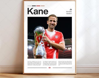 Harry Kane Poster, Bayern Munich Digital Print, Soccer/Football Gifts (Instant Download)