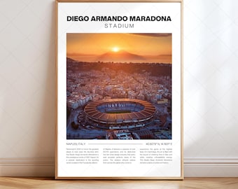 Diego Armando Maradona, Napoli Stadium Poster, Digital Print, Football Gifts, Collector Art, Sports Venue, High Resolution Instant Download