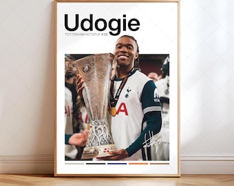 Destiny Udogie Poster, Tottenham Hotspur Digital Print, Soccer/Football Gifts (Instant Download)