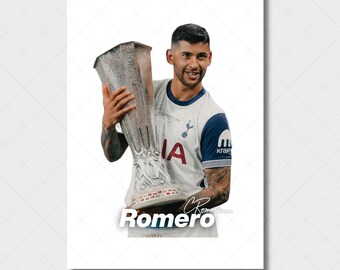 Cristian Romero Poster, Tottenham Hotspur Minimalist Digital Print, Soccer/Football Gift, Sports Player, High Resolution (Instant Download)