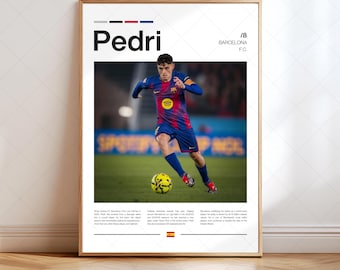 Pedri Poster, Barcelona Digital Print, Soccer / Football Gifts, Collector Art, Sports Player, High Resolution (Instant Download)