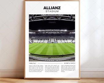 Juventus Allianz Stadium Poster, Digital Print, Football Gifts, Collector Art, Sports Venue, High Resolution Instant Download