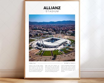 Juventus Allianz Stadium Poster, Digital Print, Football Gifts, Collector Art, Sports Venue, High Resolution Instant Download