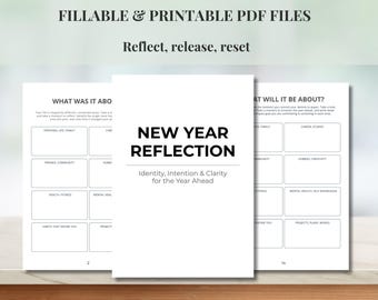 2026 New Year Reflection Printable: Resolutions, Journal Prompts (PDF) | New Year Reset Planner | Life Reset Planner | Year In Reflections