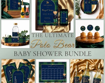 Ralph Lauren Baby Shower Bundle, Polo Baby Shower Games, Baby Predictions, Shower Invite, Baby Bingo, Decor, Favors, Activity, Sign, Welcome