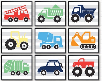Printable Trucks for DIY Toddler Boy Bedroom or Playroom | Etsy