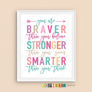 Winnie the pooh quote Printable wall art for girls room decor, You are braver than you believe stronger than you seem smarter than you think