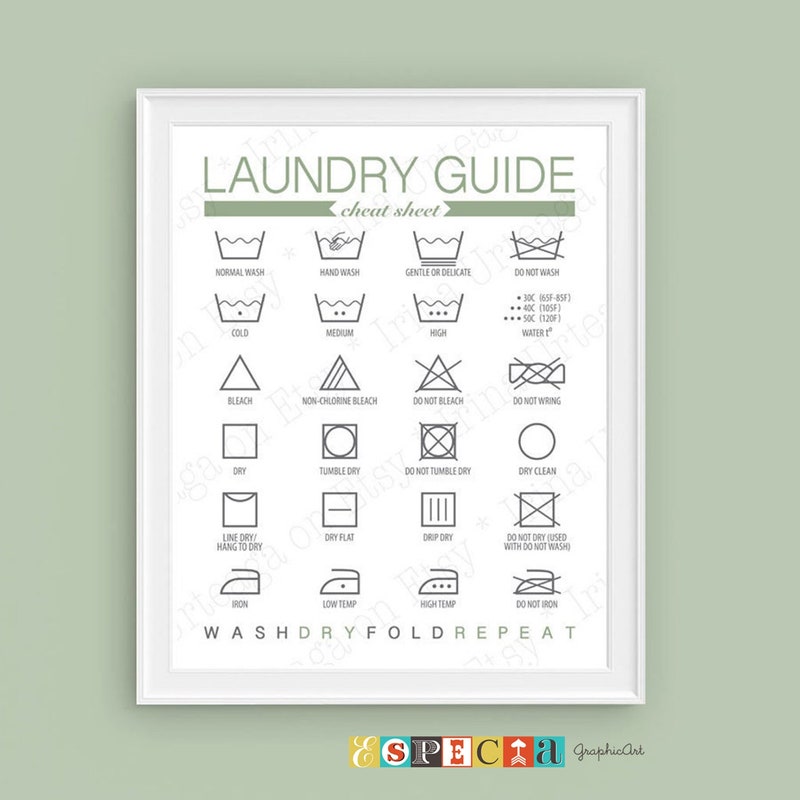 Laundry Cheat Sheet - Etsy