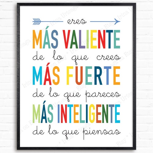 Spanish Quote Printable Poster for DIY Kids Room Decor You - Etsy