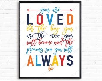 Boy Room Wall Art: You Are Loved Printable (Instant Download)