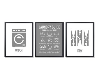 Housekeeping Waschsymbole Zimmer Dekor Wäsche Zeichen dass | Etsy