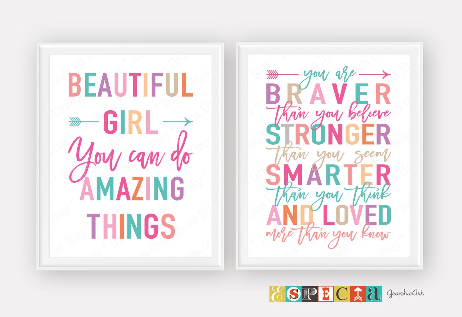 Printable Posters for DIY Girl Room Decor Set of 2 8x10 16x20 | Etsy