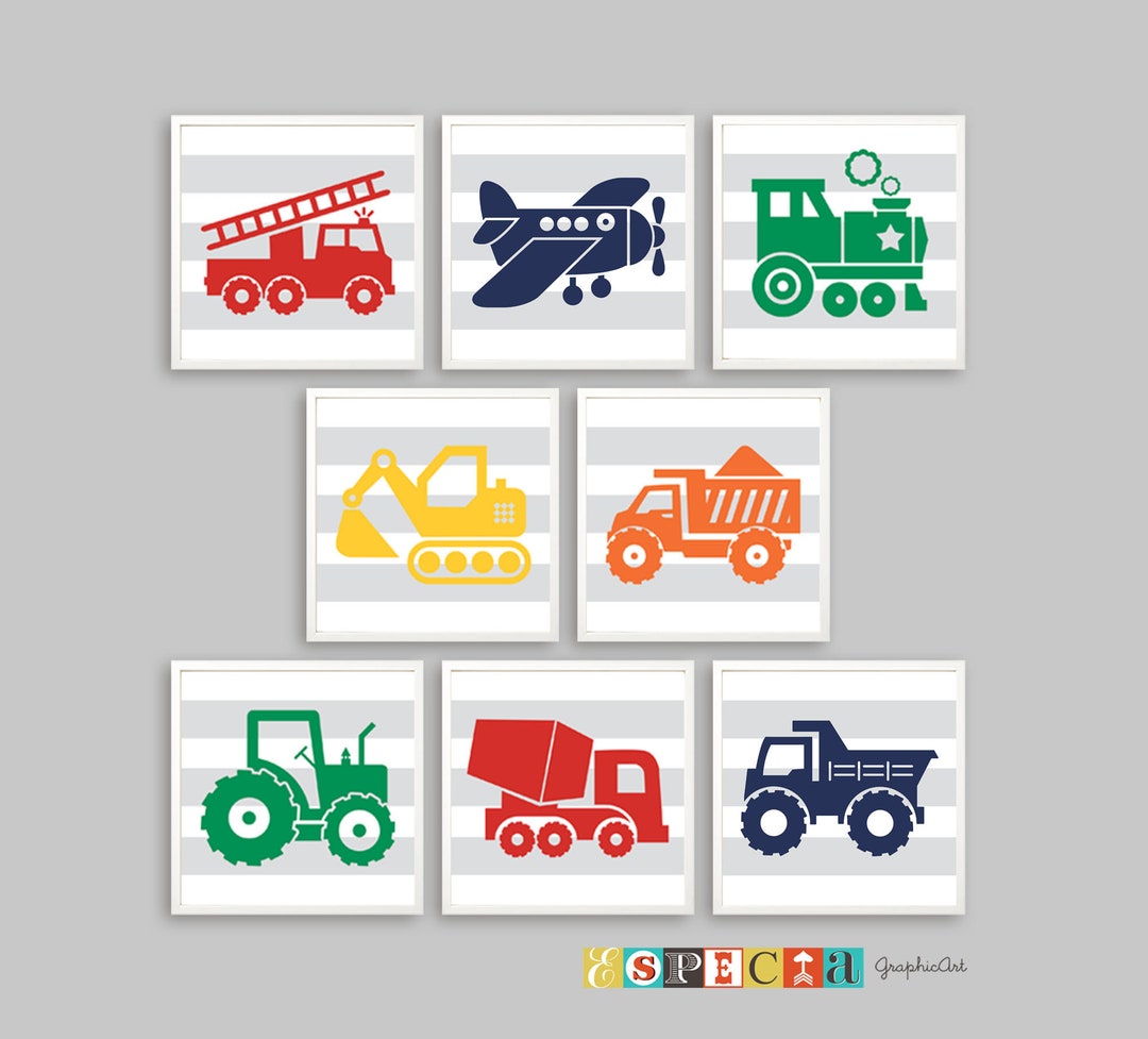 Printable 8x8 Wall Art for DIY Toddler Boy Nursery Decor ...