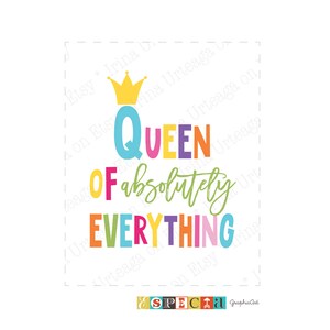 Queen of Everything Printable Wine Label, DIY Gift for Wife, Sister, Daughter, Girlfriend ...