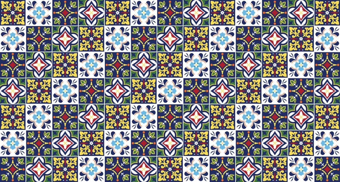 Mosaic Tile Wall Art PRINTABLE Decor in Custom Colors Dining - Etsy