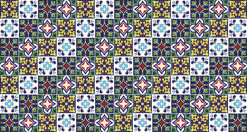 Mosaic Tile Wall Art PRINTABLE Decor in Custom Colors Dining - Etsy