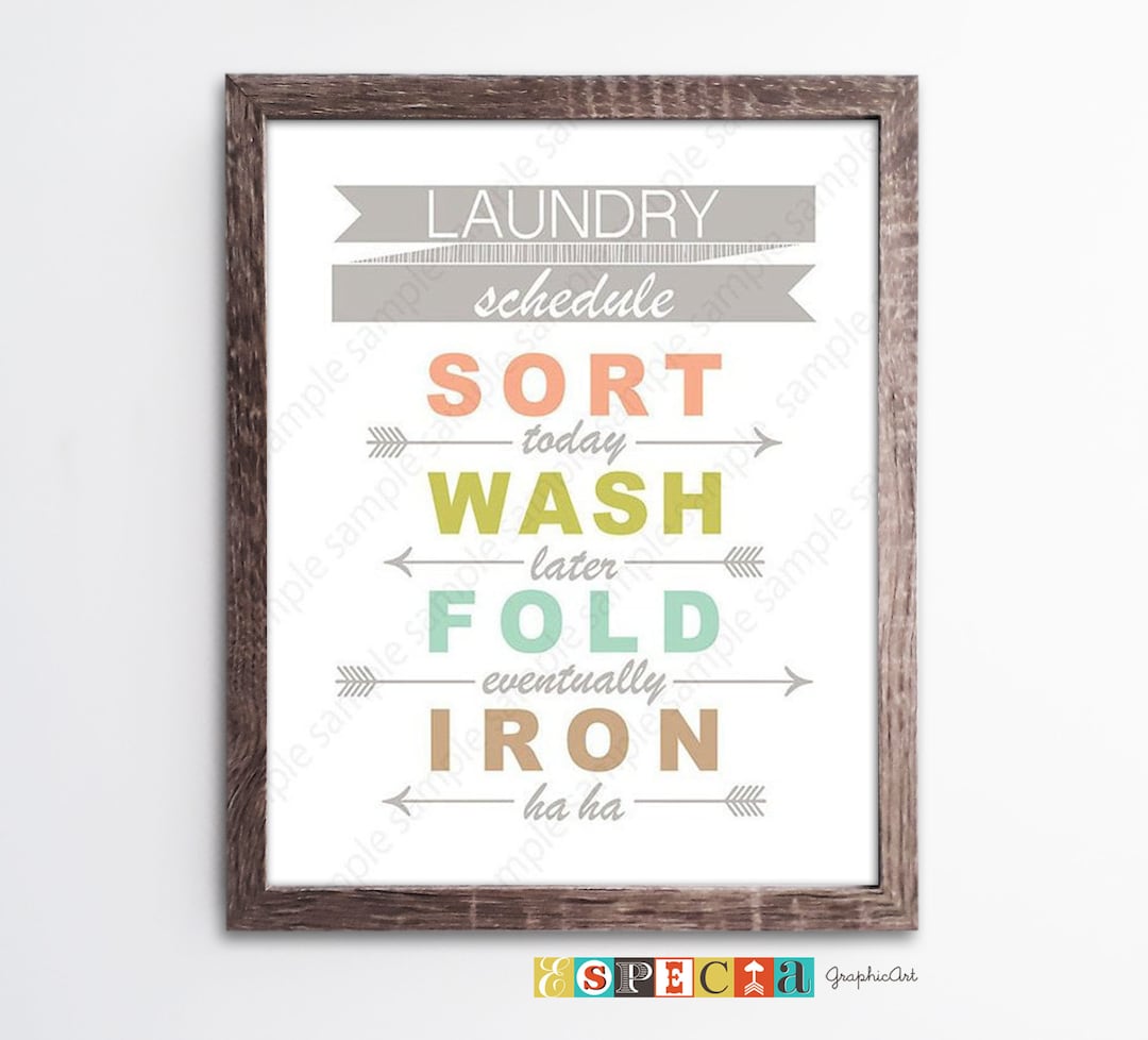 Laundry Schedule Decor Printable