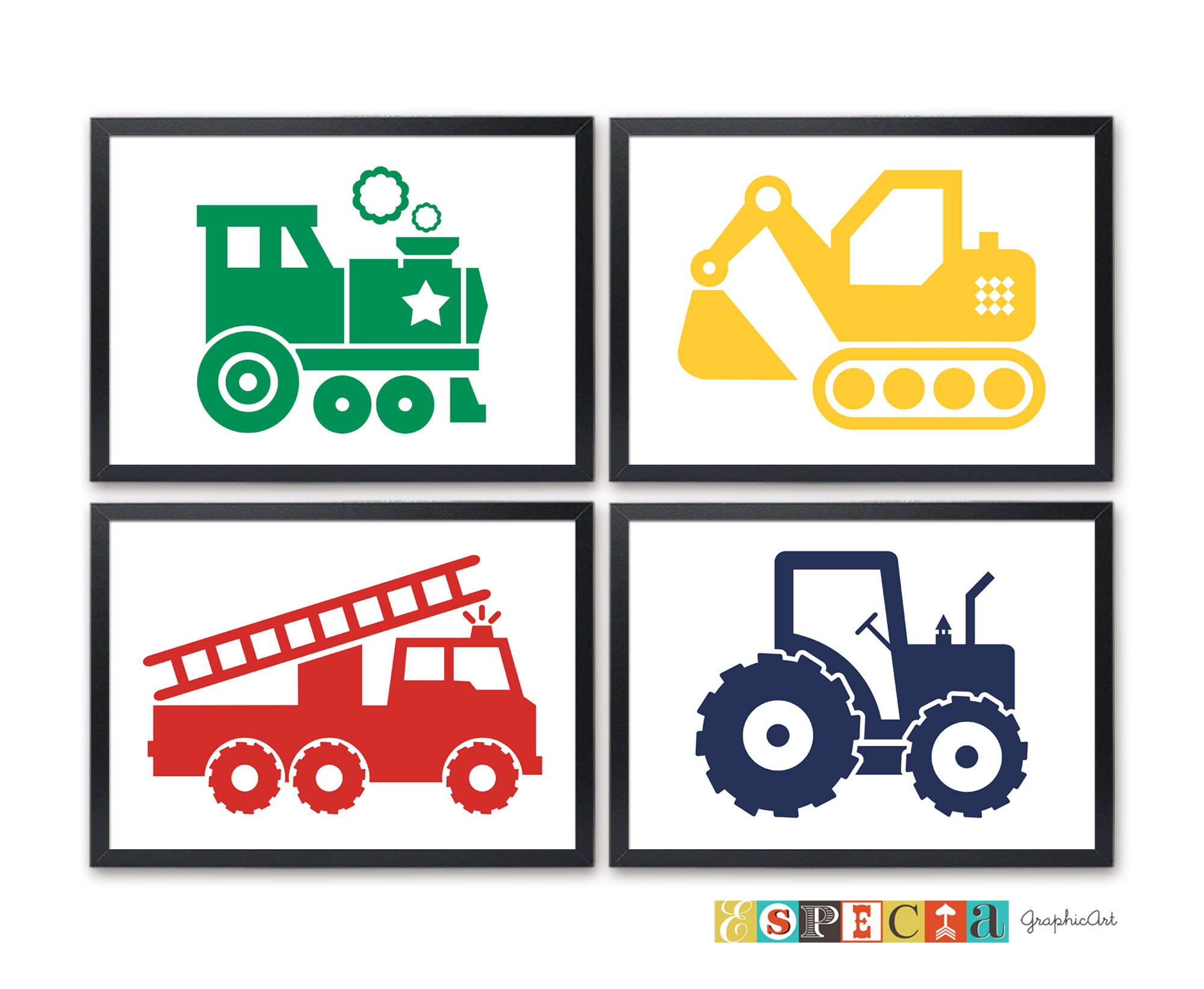 Printable Trucks wall art for toddler boy playroom or bedroom Etsy